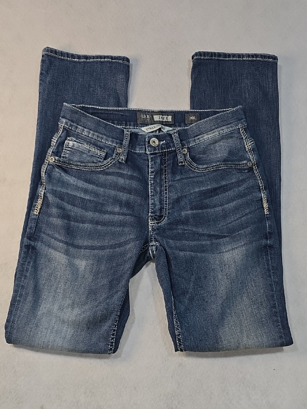 BKE Jake Straight Leg Men Jeans in Blue